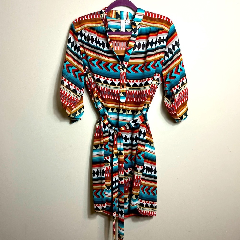 Tacera Aztec print dress